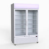 Thermaster 1200L Large Two Glass Door Upright Drink Fridge 133 X 69cm