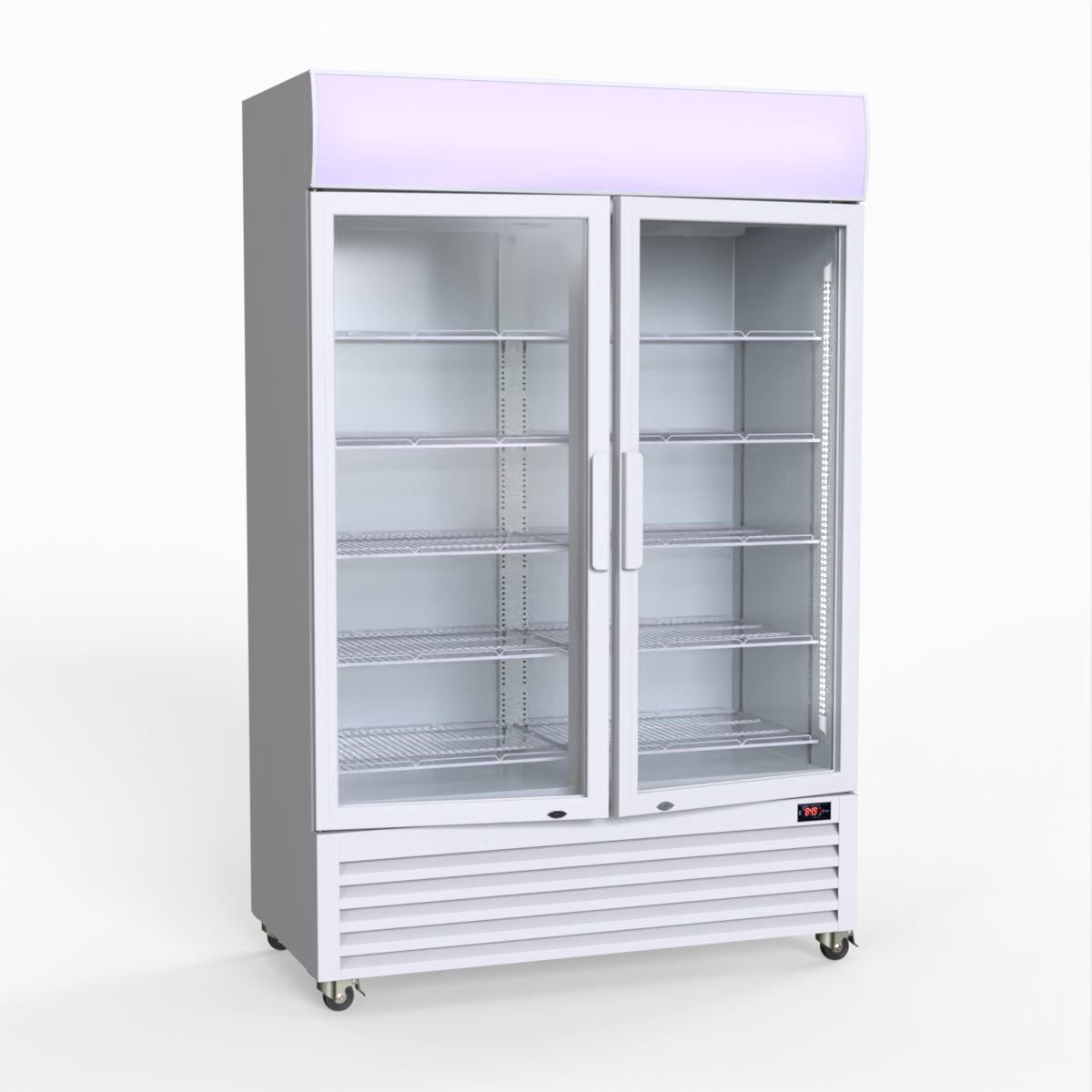 Thermaster 1200L Large Two Glass Door Upright Drink Fridge 133 X 69cm
