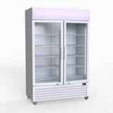Thermaster 1200L Large Two Glass Door Upright Drink Fridge 133 X 69cm