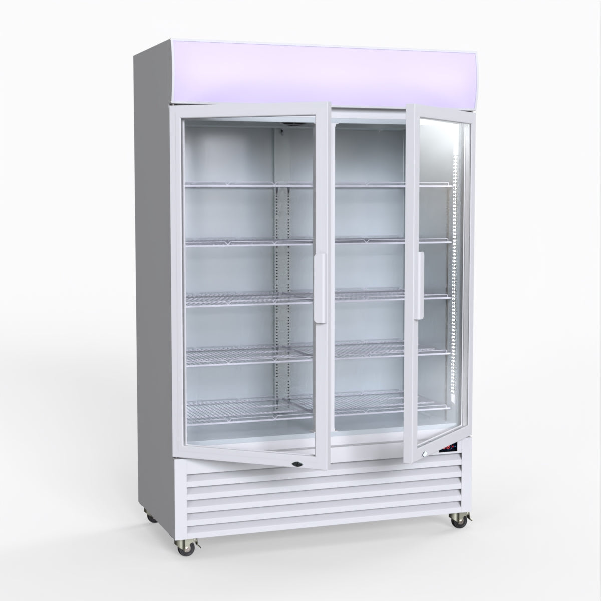 Thermaster 1200L Large Two Glass Door Upright Drink Fridge 133 X 69cm