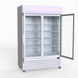 Thermaster 1200L Large Two Glass Door Upright Drink Fridge 133 X 69cm