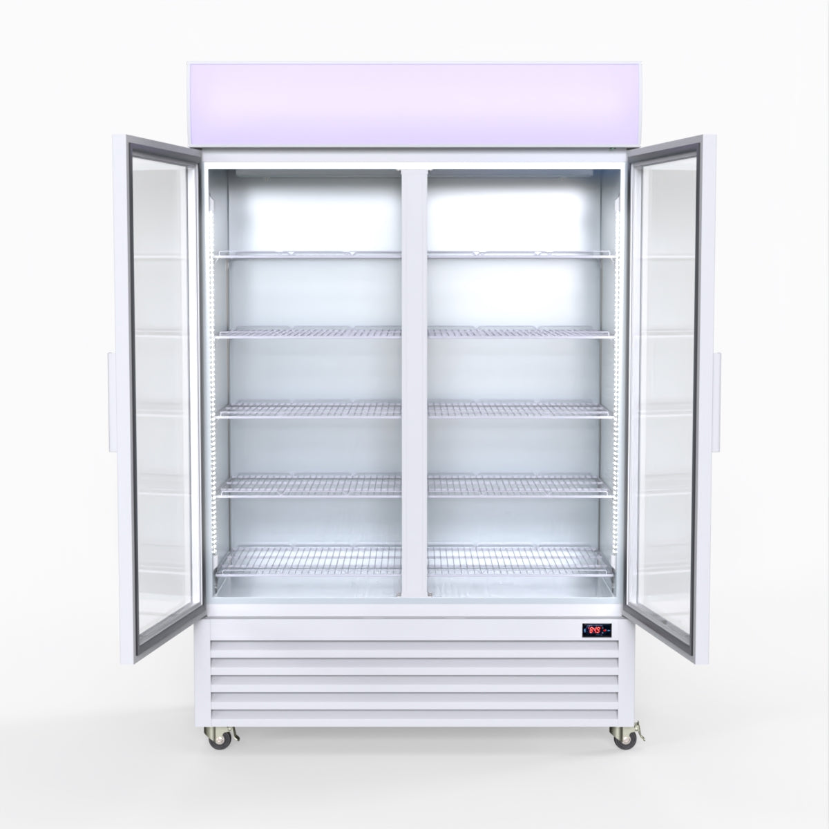 Thermaster 1200L Large Two Glass Door Upright Drink Fridge 133 X 69cm