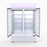 Thermaster 1200L Large Two Glass Door Upright Drink Fridge 133 X 69cm