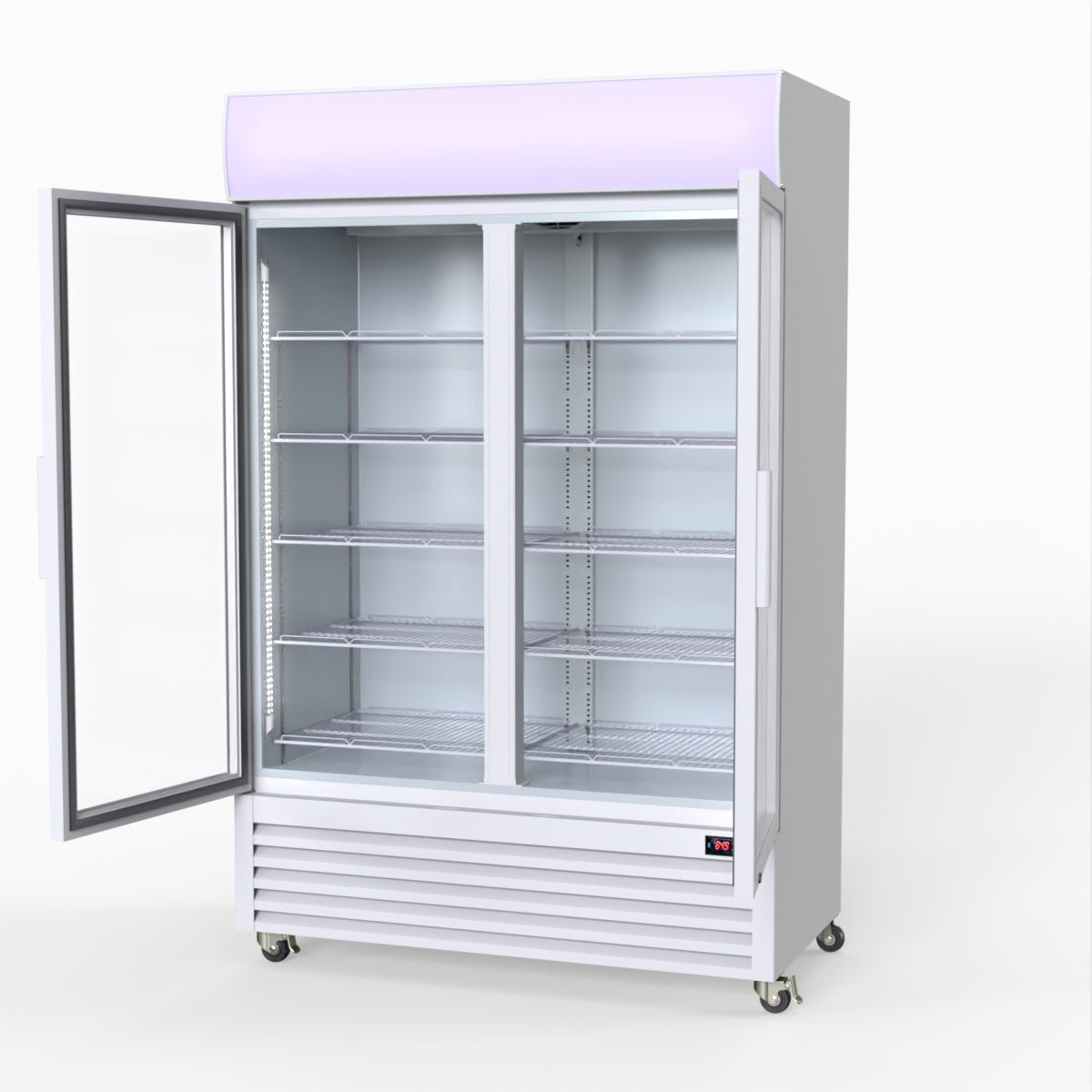 Thermaster 1200L Large Two Glass Door Upright Drink Fridge 133 X 69cm