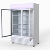 Thermaster 1200L Large Two Glass Door Upright Drink Fridge 133 X 69cm