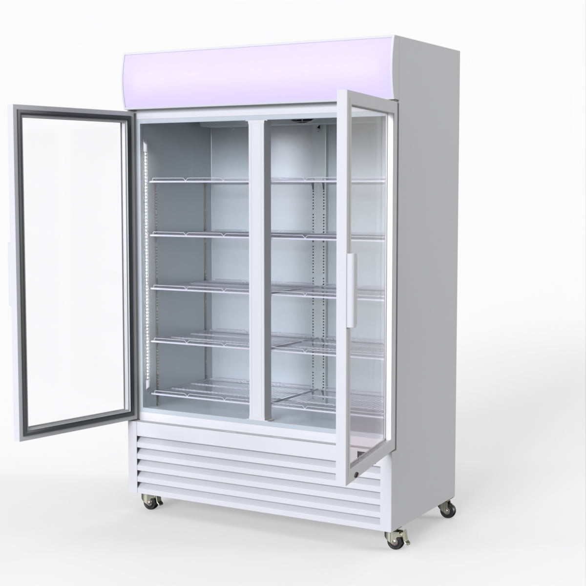 Thermaster 1200L Large Two Glass Door Upright Drink Fridge 133 X 69cm