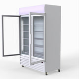 Thermaster 1200L Large Two Glass Door Upright Drink Fridge 133 X 69cm