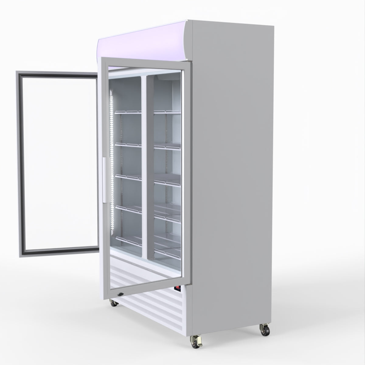 Thermaster 1200L Large Two Glass Door Upright Drink Fridge 133 X 69cm