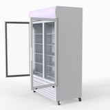 Thermaster 1200L Large Two Glass Door Upright Drink Fridge 133 X 69cm