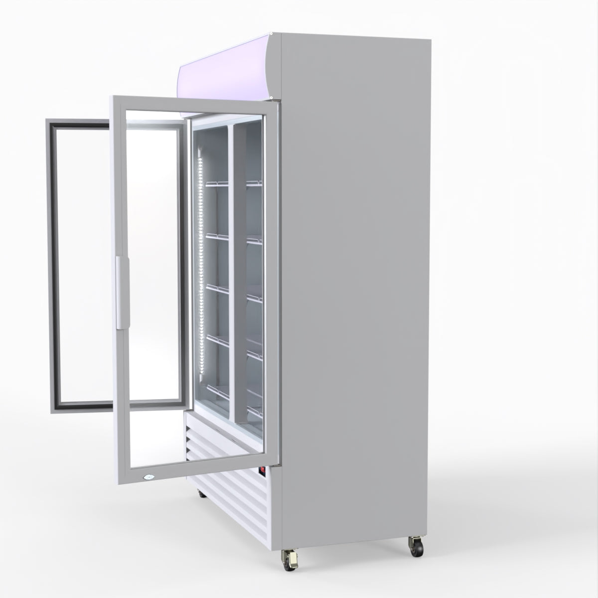 Thermaster 1200L Large Two Glass Door Upright Drink Fridge 133 X 69cm