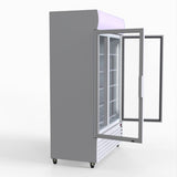 Thermaster 1200L Large Two Glass Door Upright Drink Fridge 133 X 69cm