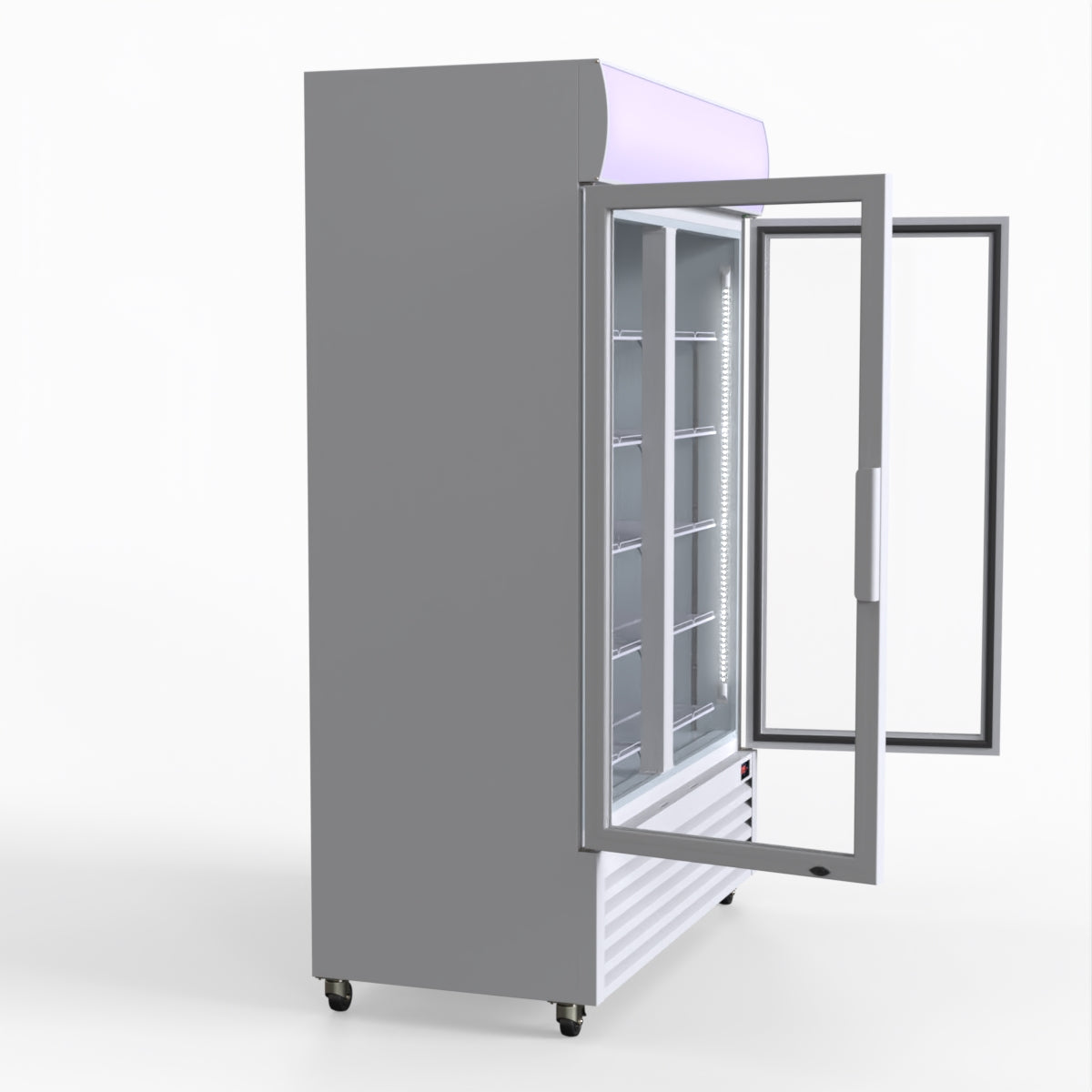Thermaster 1200L Large Two Glass Door Upright Drink Fridge 133 X 69cm