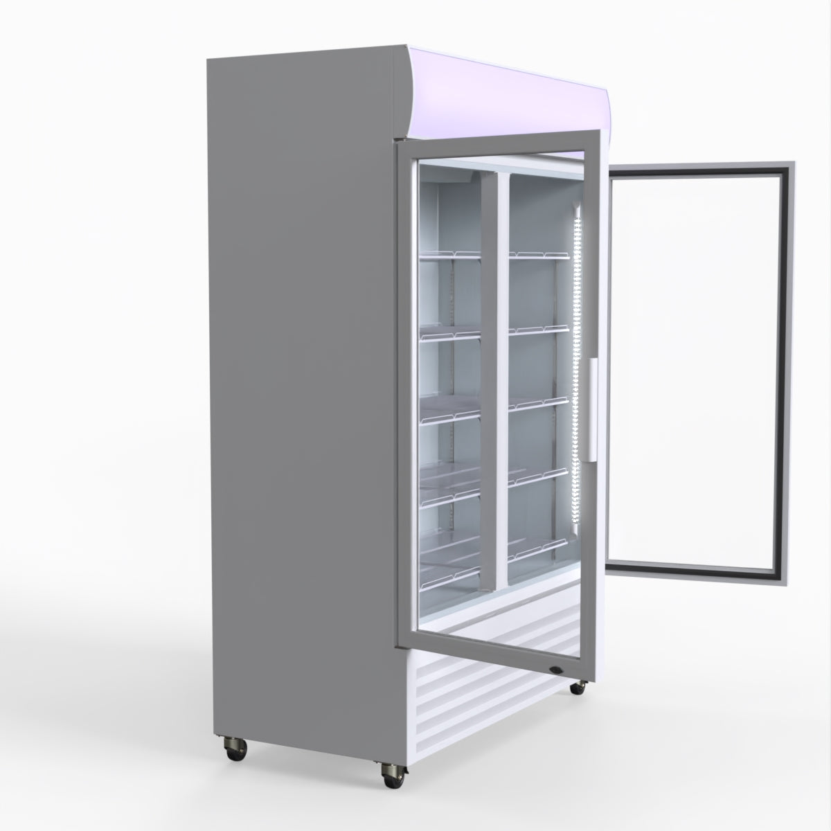 Thermaster 1200L Large Two Glass Door Upright Drink Fridge 133 X 69cm