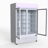Thermaster 1200L Large Two Glass Door Upright Drink Fridge 133 X 69cm