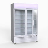 Thermaster 1200L Large Two Glass Door Upright Drink Fridge 133 X 69cm