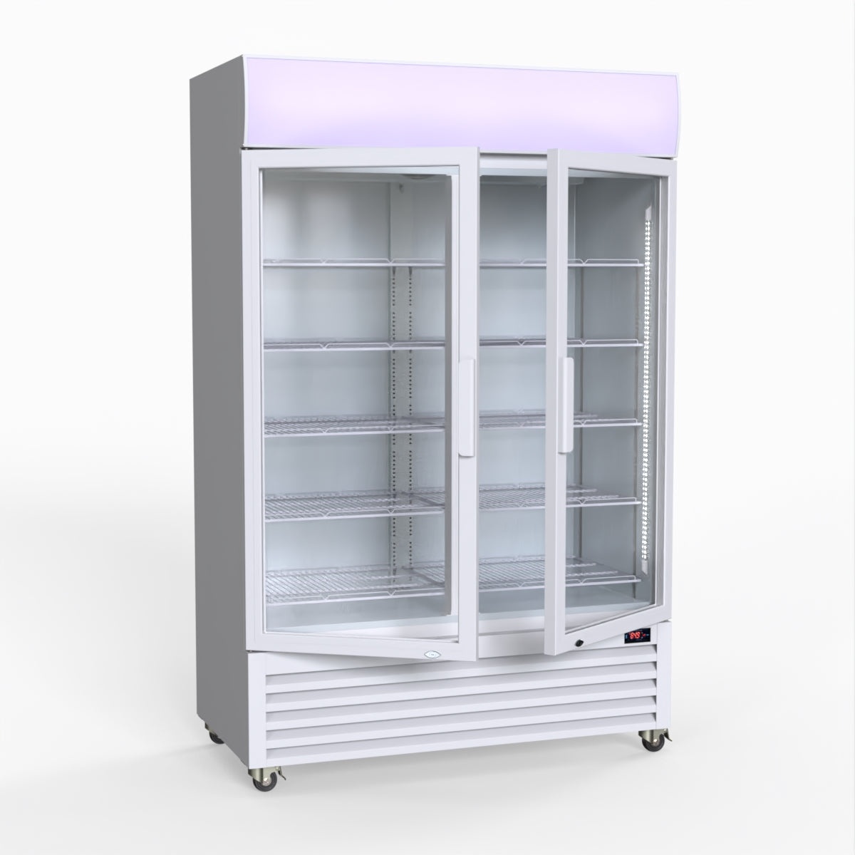 Thermaster 1200L Large Two Glass Door Upright Drink Fridge 133 X 69cm