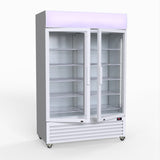 Thermaster 1200L Large Two Glass Door Upright Drink Fridge 133 X 69cm