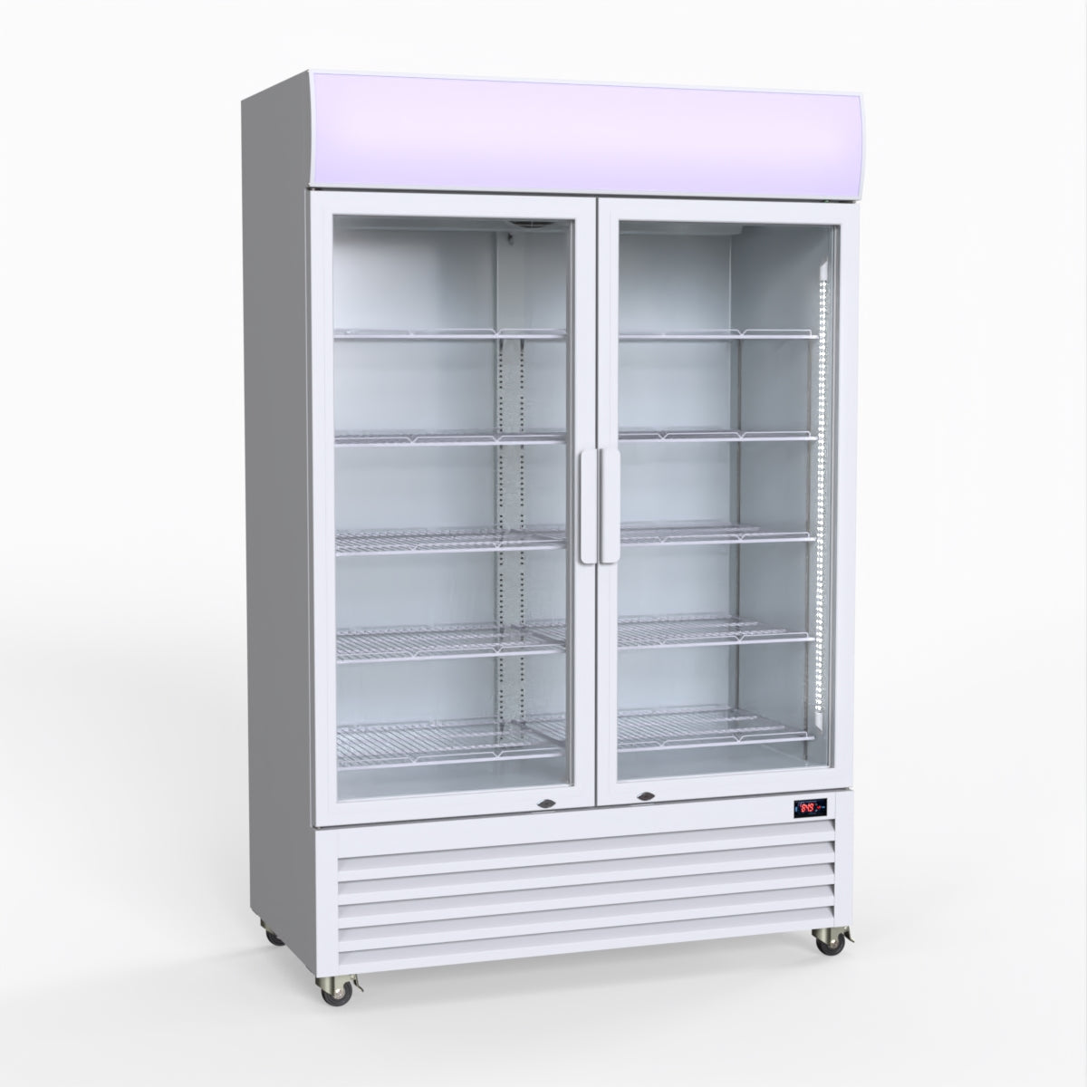 Thermaster 1200L Large Two Glass Door Upright Drink Fridge 133 X 69cm