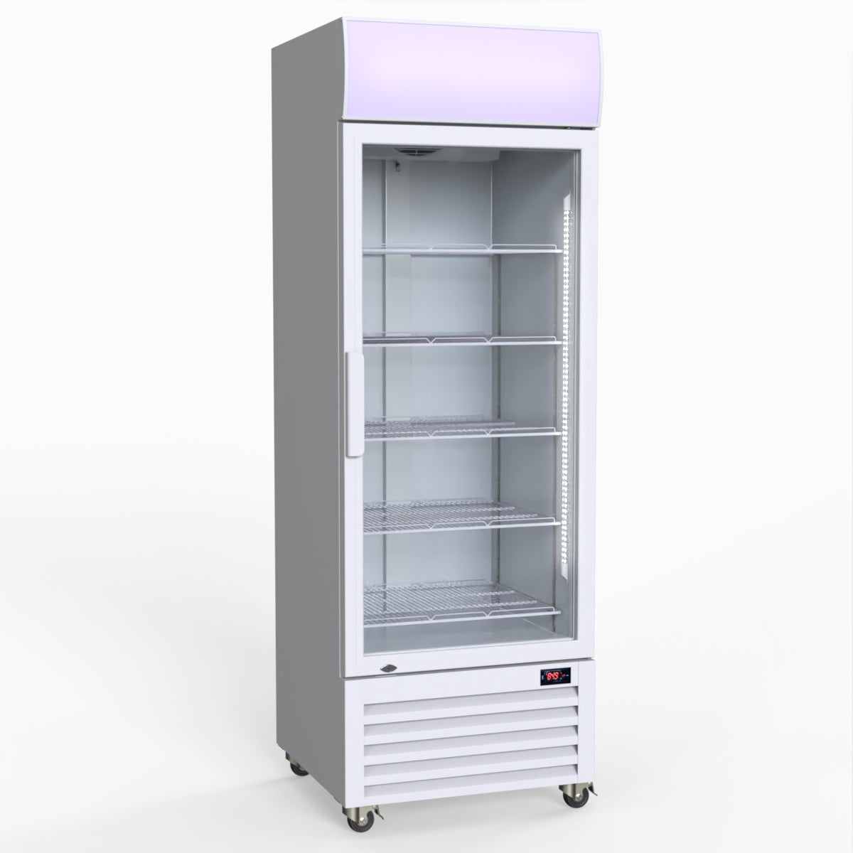 Thermaster 540L Single Glass Door Upright Drink Fridge White 10Amp