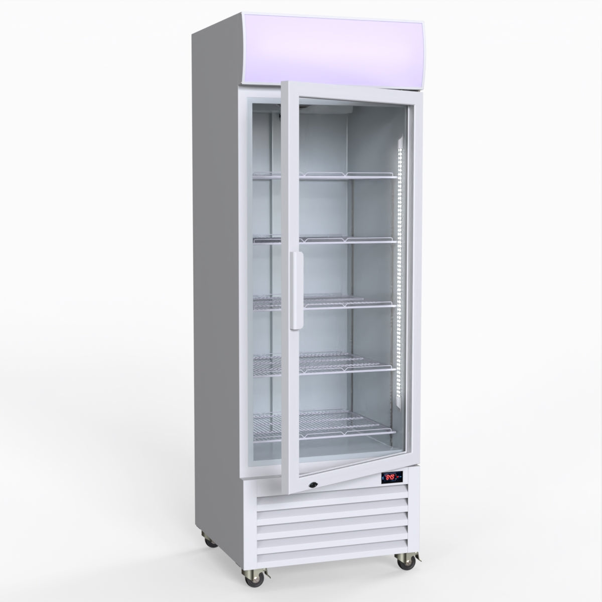 Thermaster 540L Single Glass Door Upright Drink Fridge White 10Amp