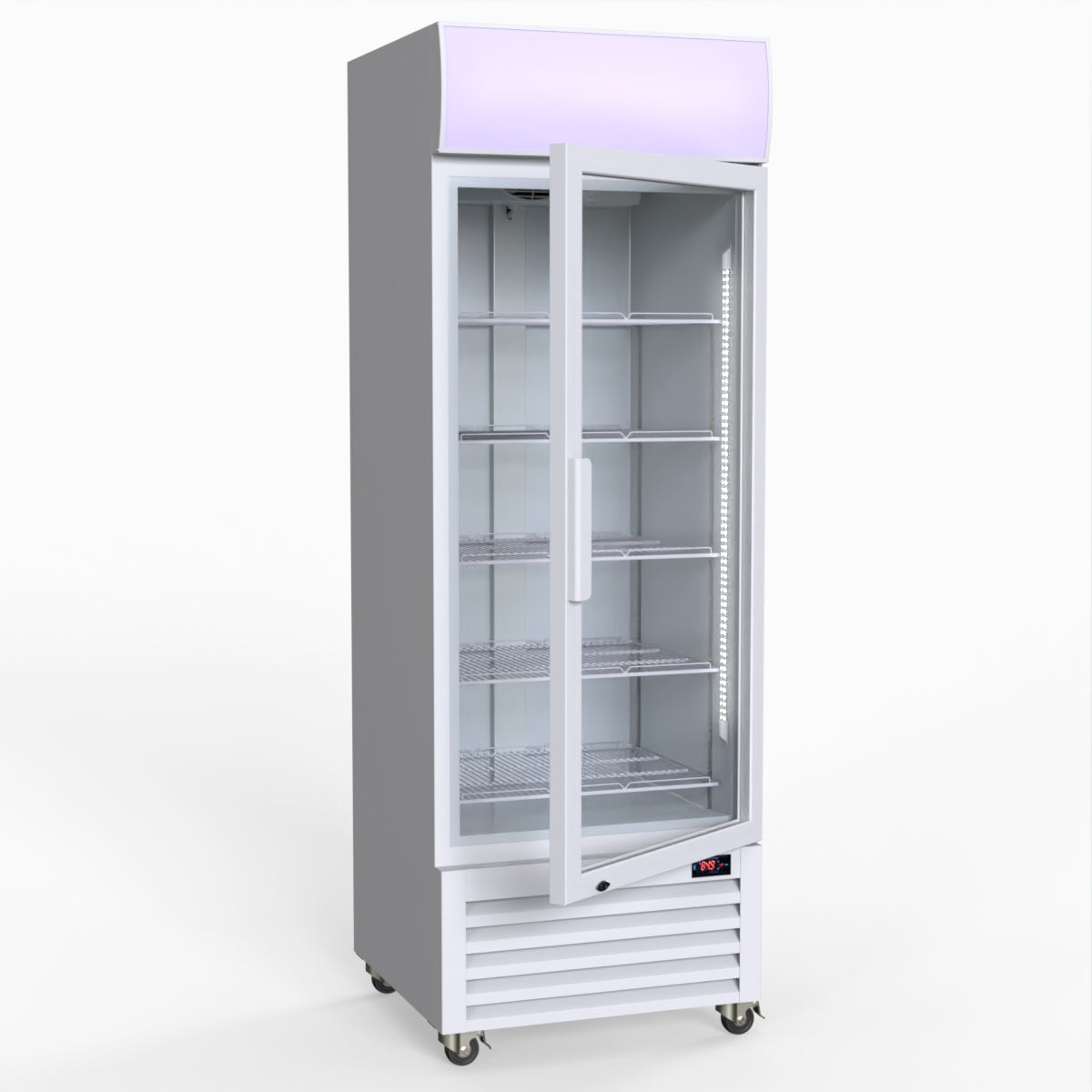 Thermaster 540L Single Glass Door Upright Drink Fridge White 10Amp