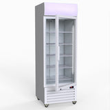 Thermaster 540L Single Glass Door Upright Drink Fridge White 10Amp