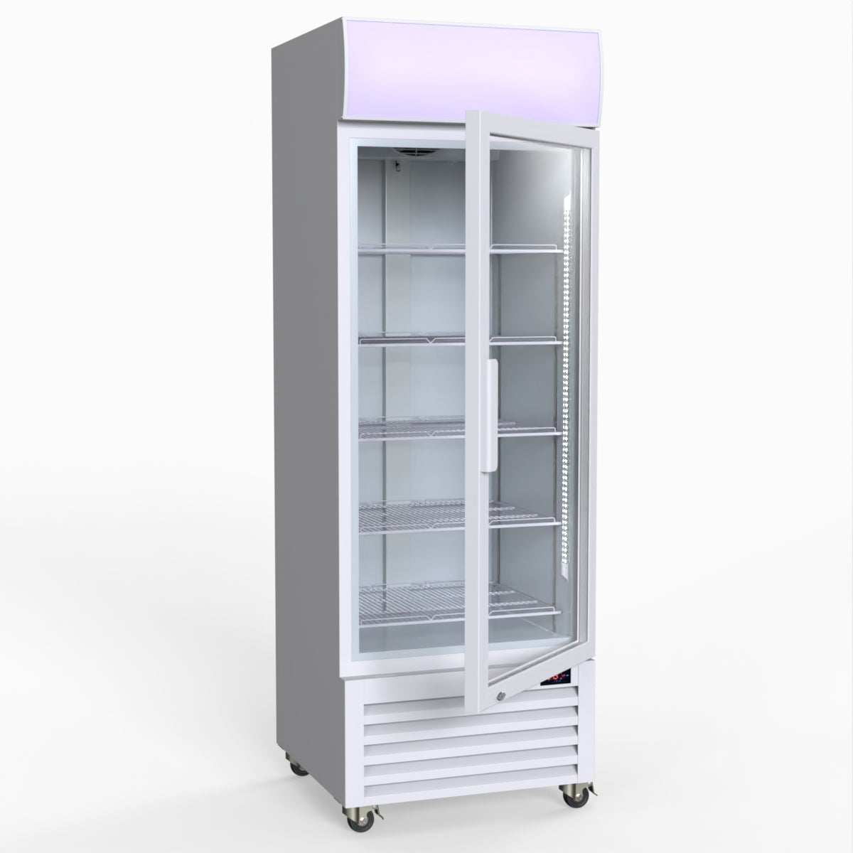 Thermaster 540L Single Glass Door Upright Drink Fridge White 10Amp