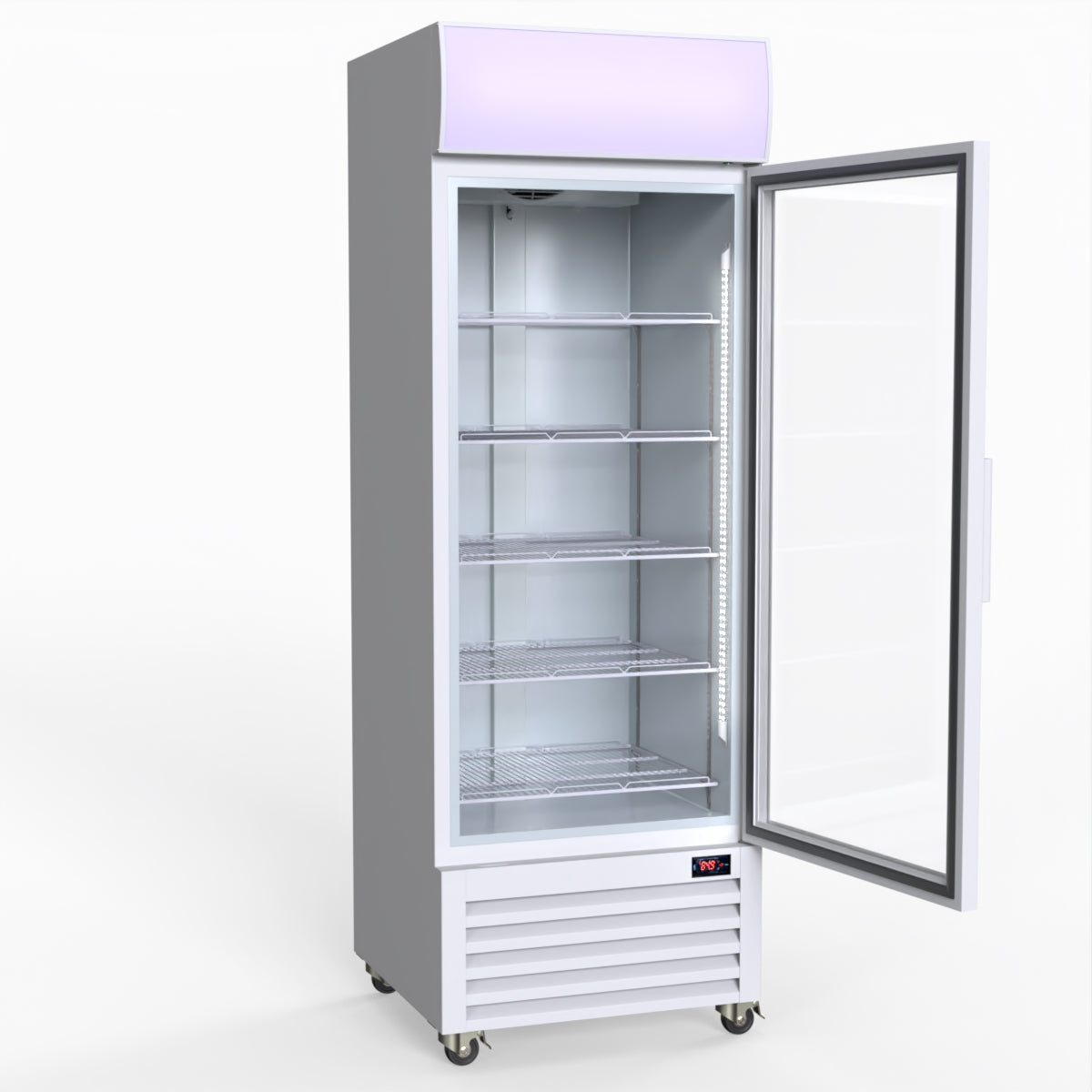 Thermaster 540L Single Glass Door Upright Drink Fridge White 10Amp
