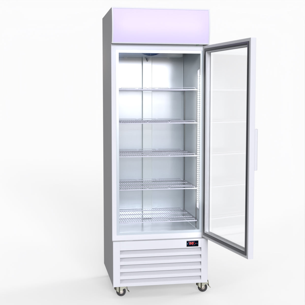 Thermaster 540L Single Glass Door Upright Drink Fridge White 10Amp