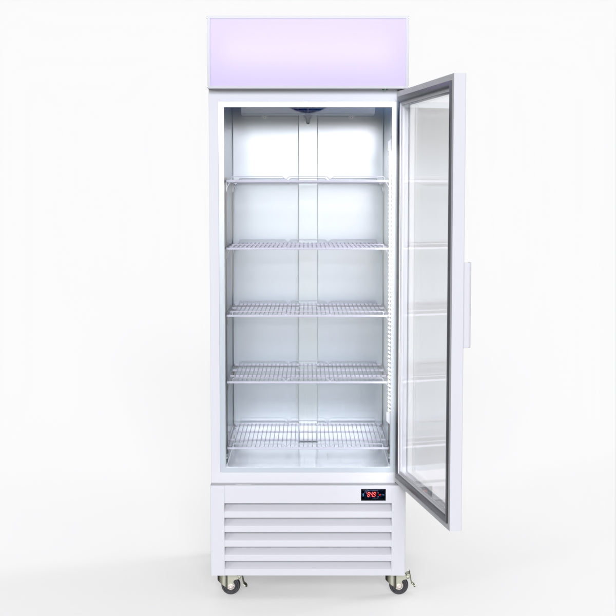 Thermaster 540L Single Glass Door Upright Drink Fridge White 10Amp