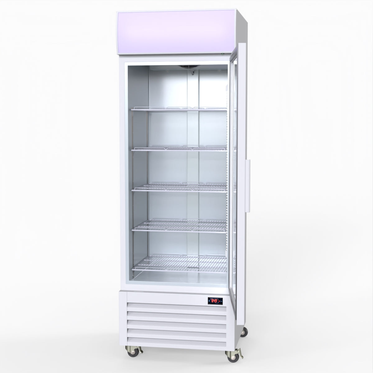 Thermaster 540L Single Glass Door Upright Drink Fridge White 10Amp