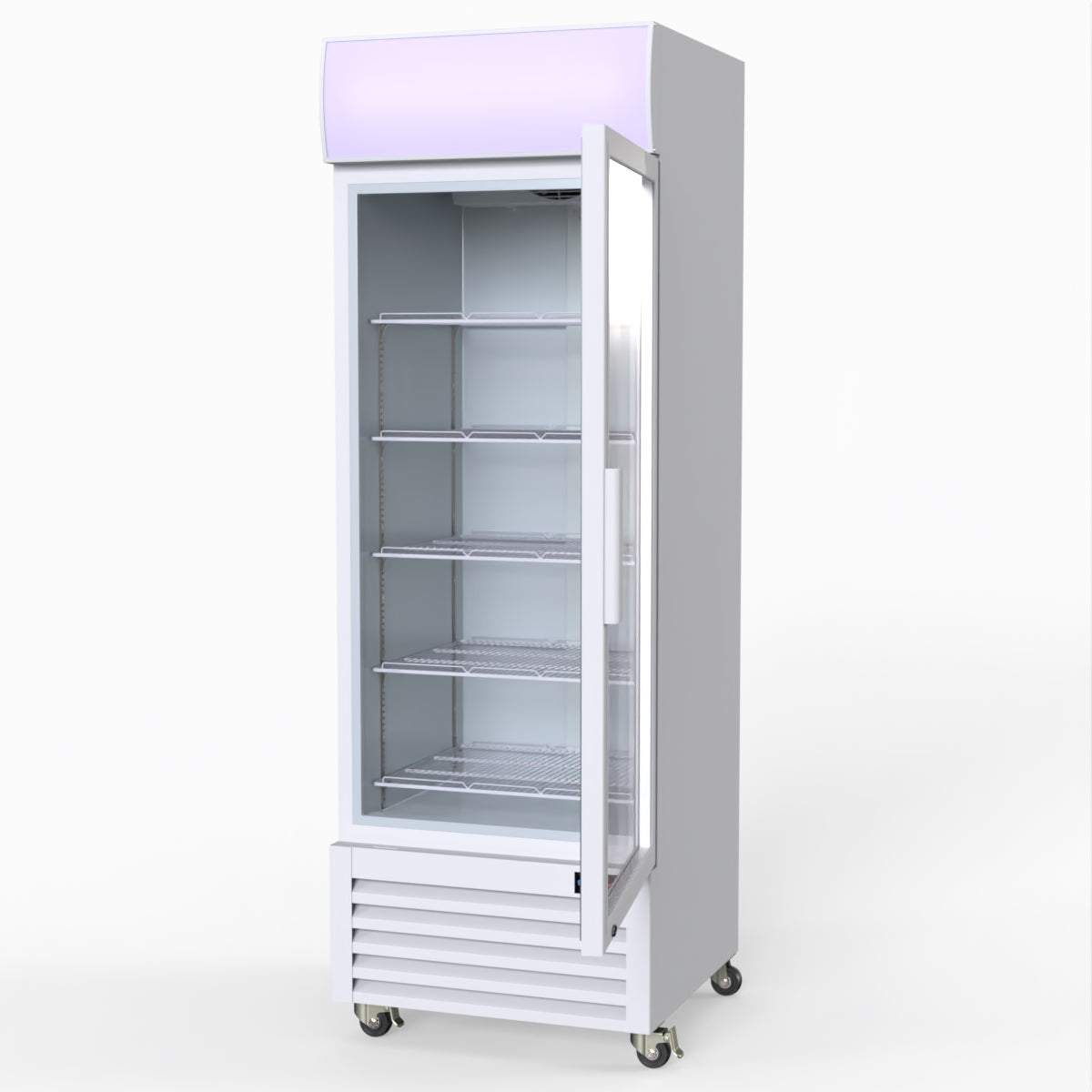 Thermaster 540L Single Glass Door Upright Drink Fridge White 10Amp