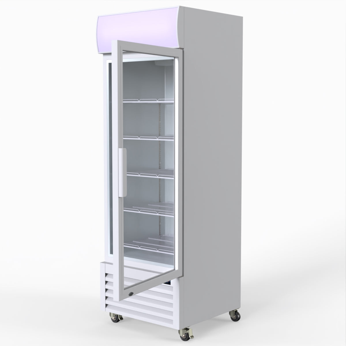 Thermaster 540L Single Glass Door Upright Drink Fridge White 10Amp