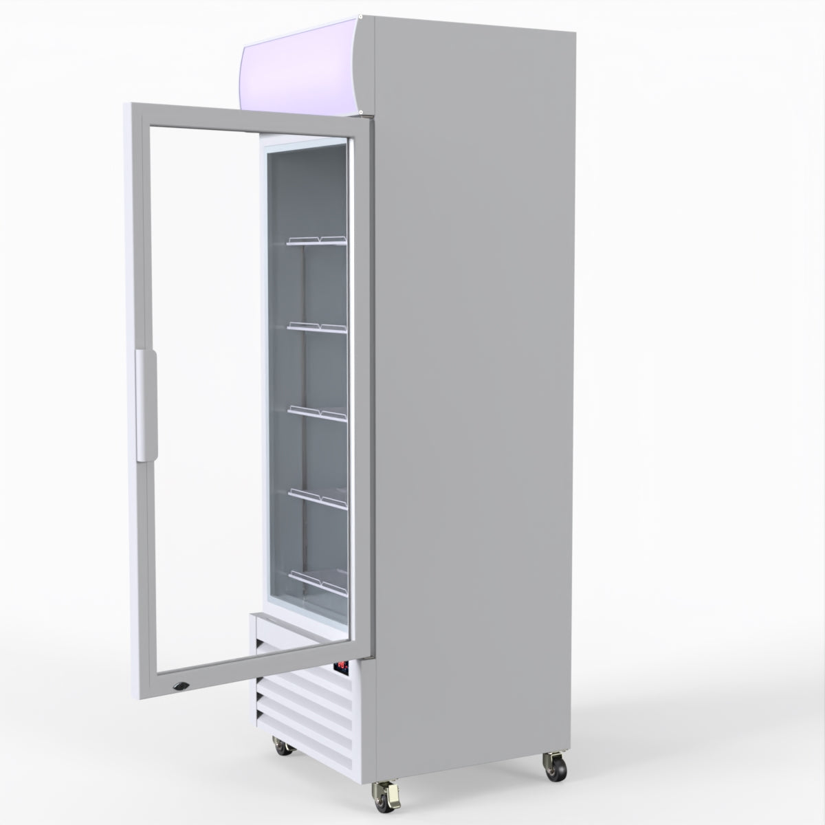 Thermaster 540L Single Glass Door Upright Drink Fridge White 10Amp