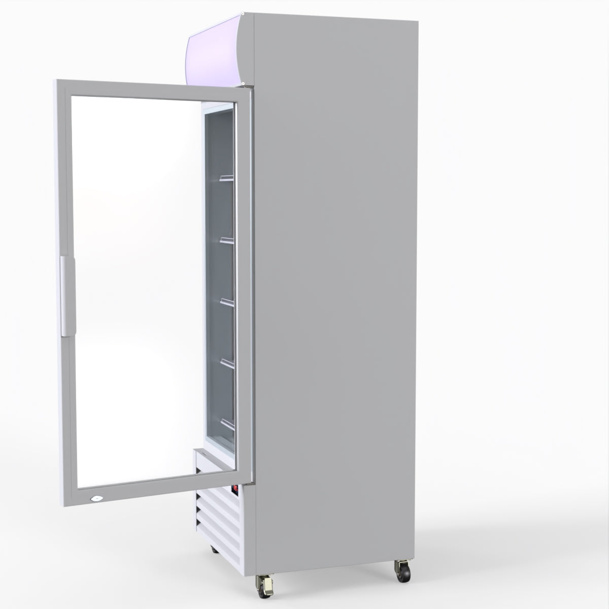 Thermaster 540L Single Glass Door Upright Drink Fridge White 10Amp