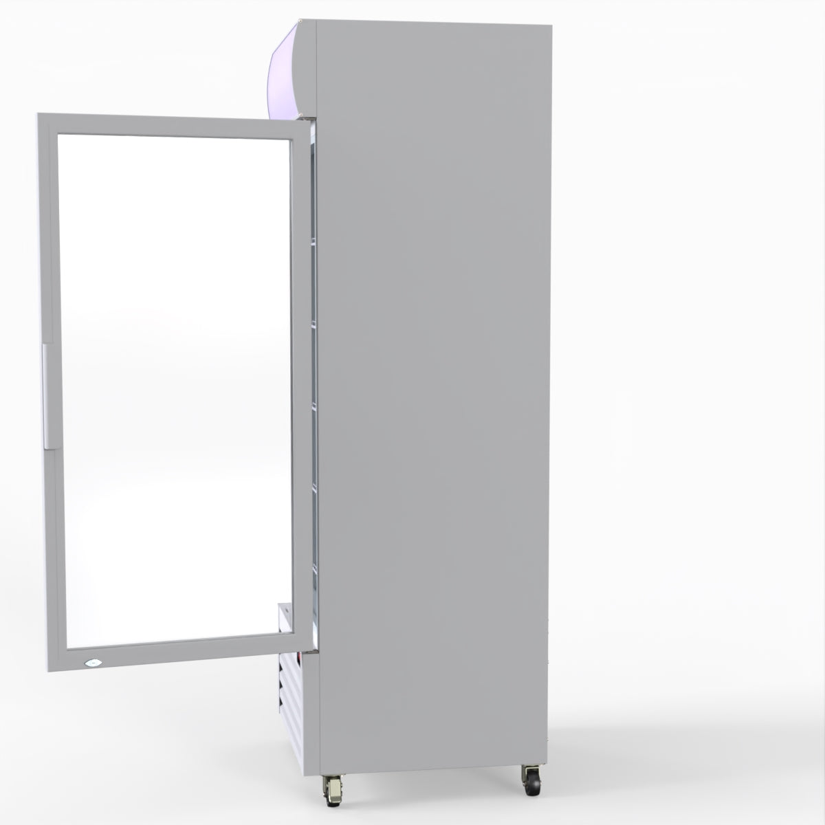 Thermaster 540L Single Glass Door Upright Drink Fridge White 10Amp