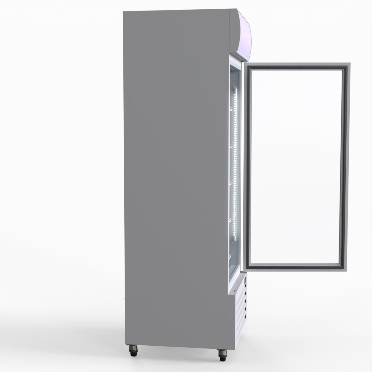 Thermaster 540L Single Glass Door Upright Drink Fridge White 10Amp
