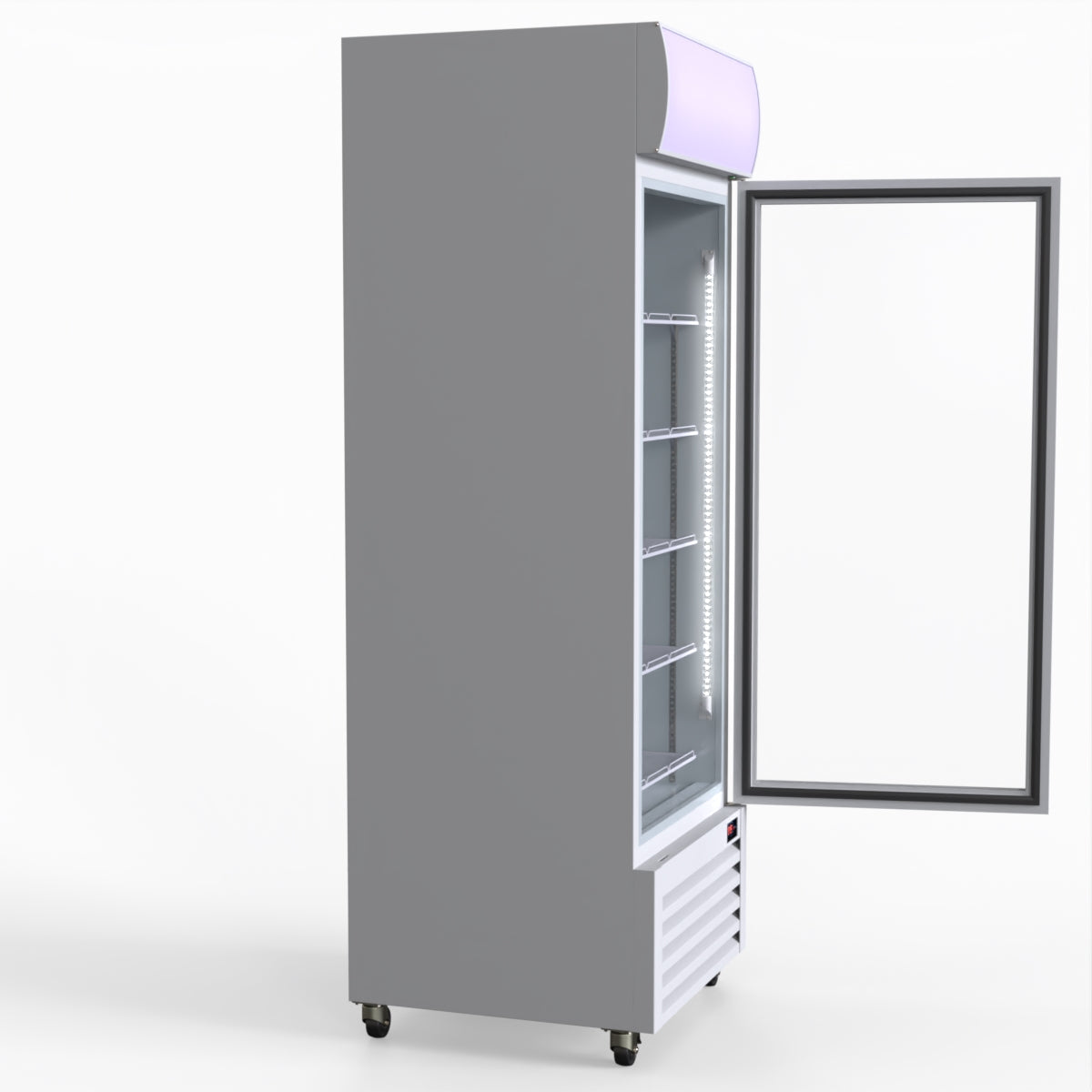 Thermaster 540L Single Glass Door Upright Drink Fridge White 10Amp