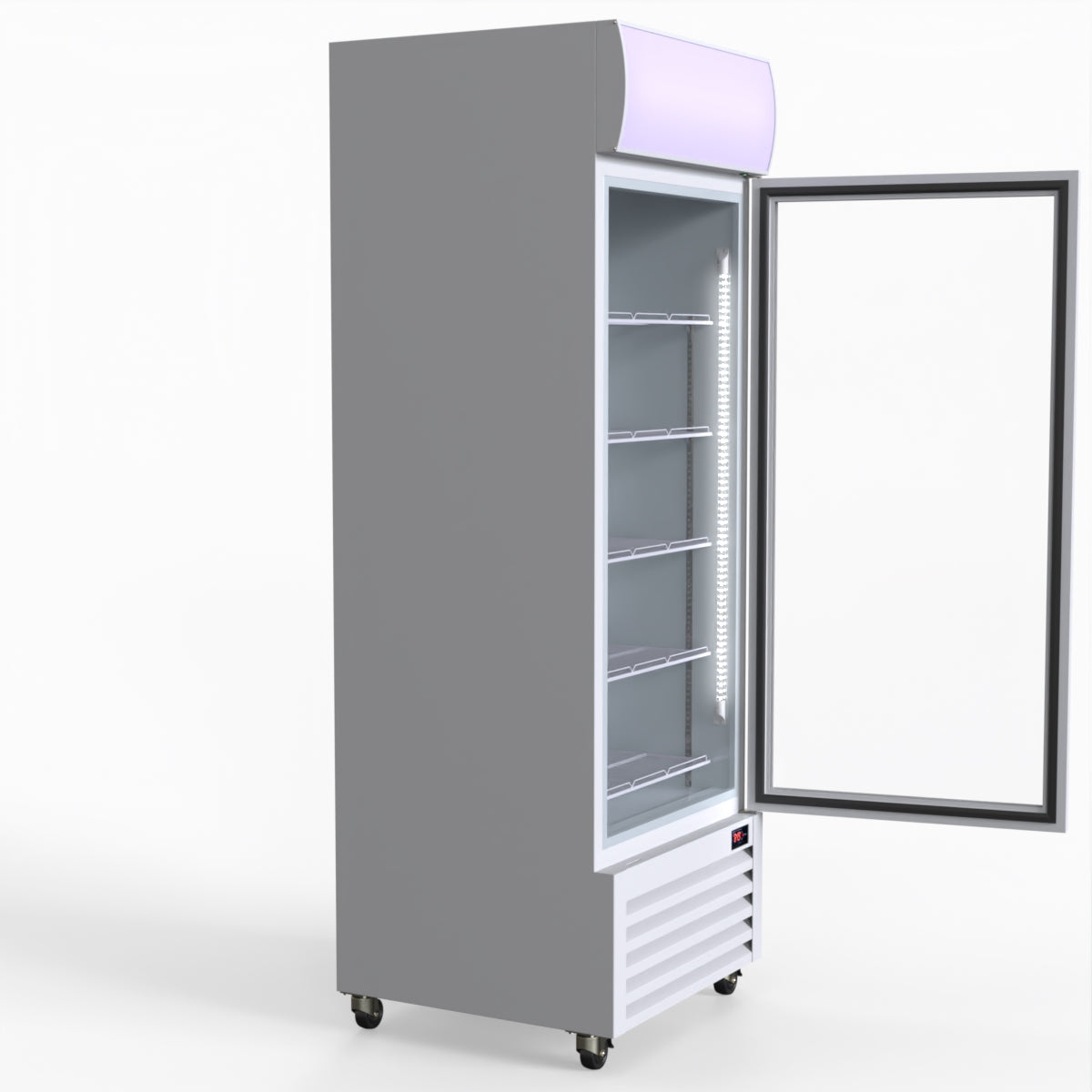 Thermaster 540L Single Glass Door Upright Drink Fridge White 10Amp