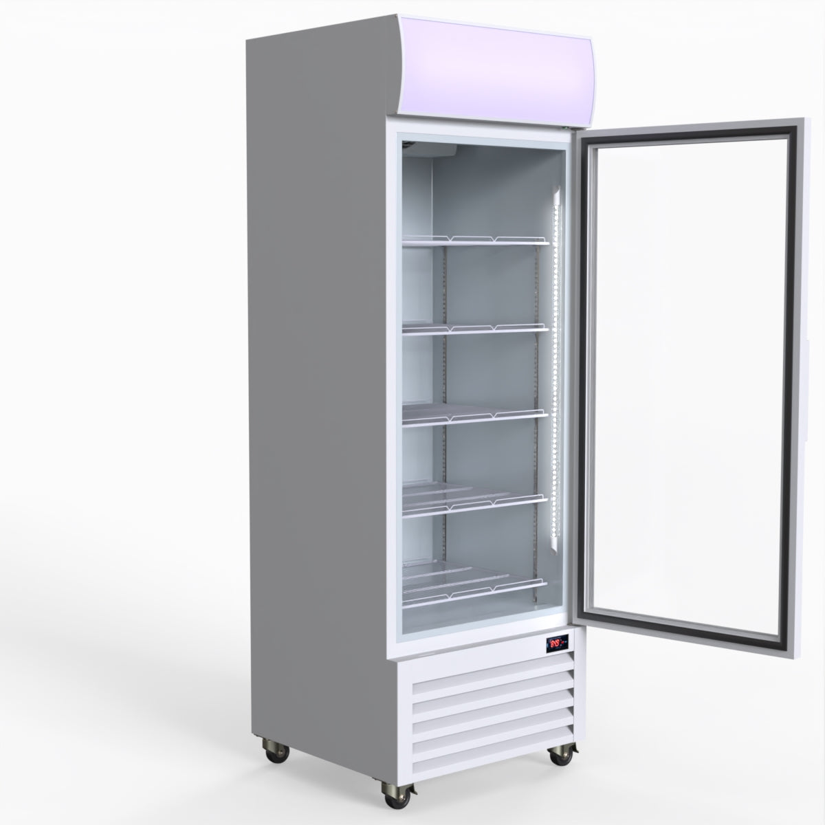 Thermaster 540L Single Glass Door Upright Drink Fridge White 10Amp