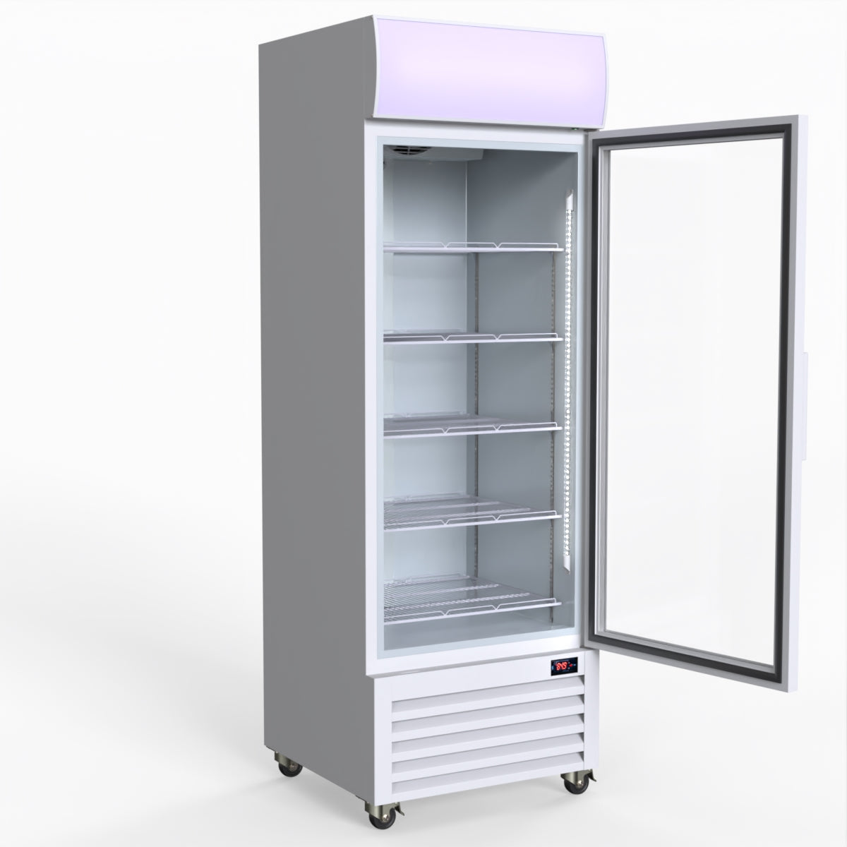Thermaster 540L Single Glass Door Upright Drink Fridge White 10Amp