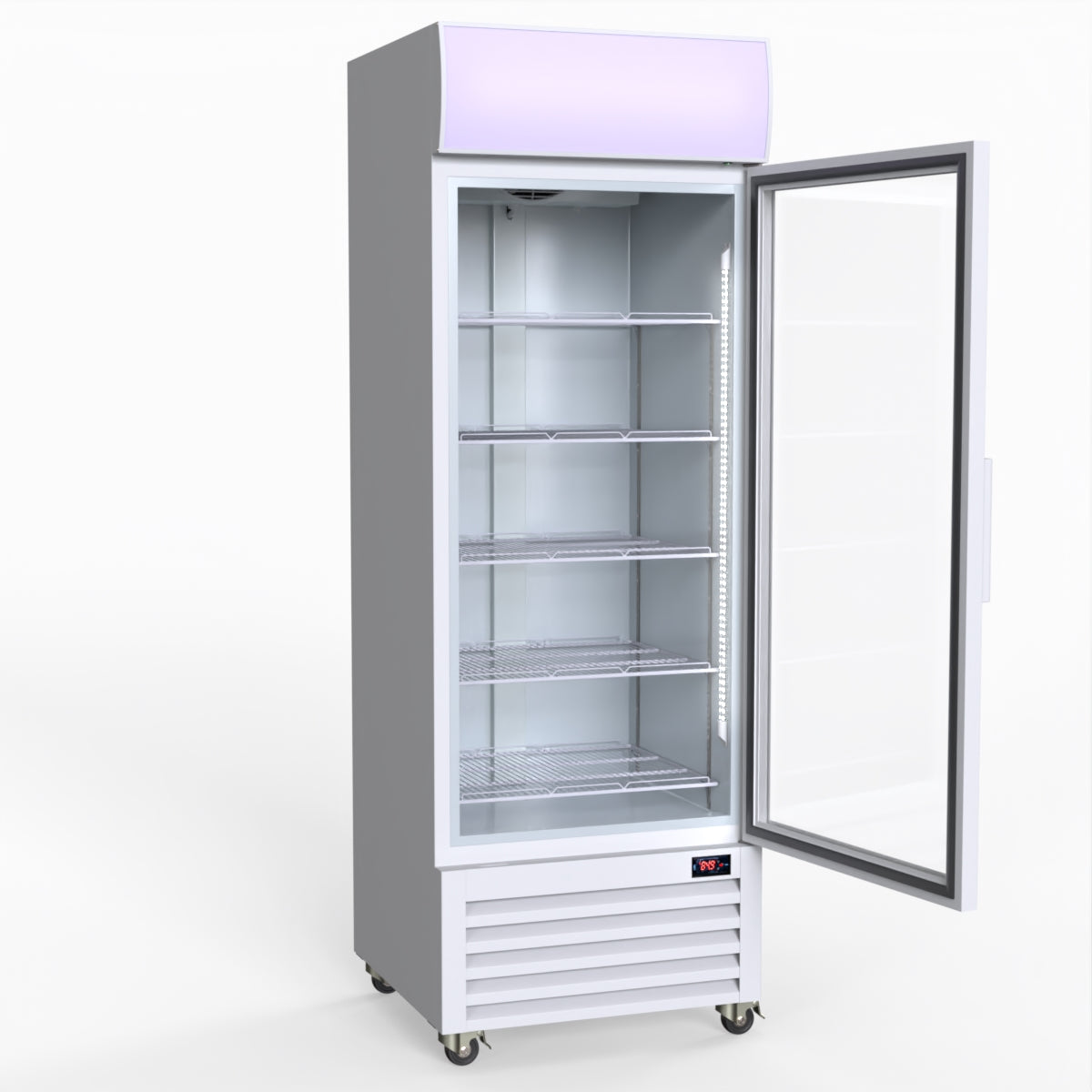 Thermaster 540L Single Glass Door Upright Drink Fridge White 10Amp