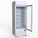 Thermaster 540L Single Glass Door Upright Drink Fridge White 10Amp