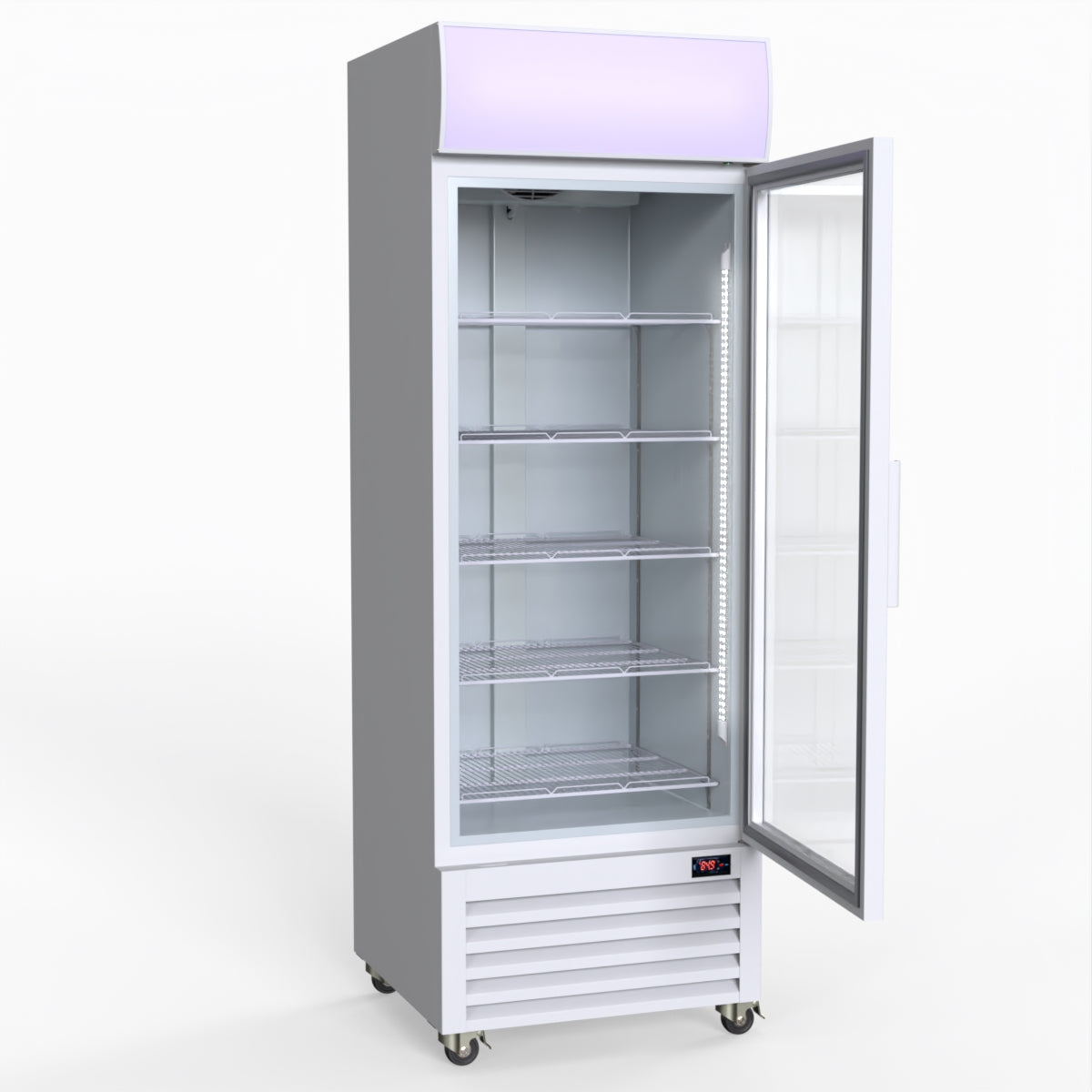 Thermaster 540L Single Glass Door Upright Drink Fridge White 10Amp