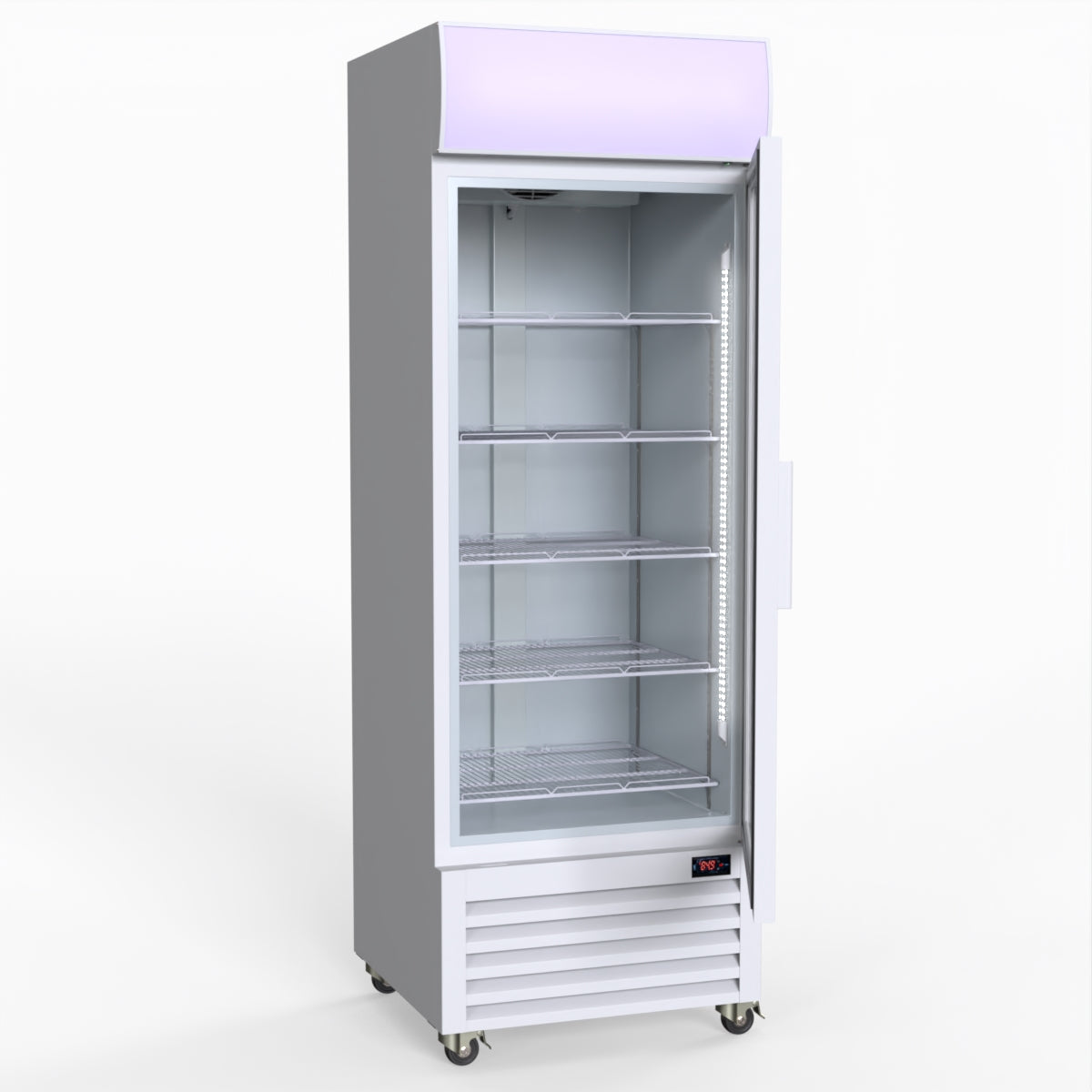 Thermaster 540L Single Glass Door Upright Drink Fridge White 10Amp