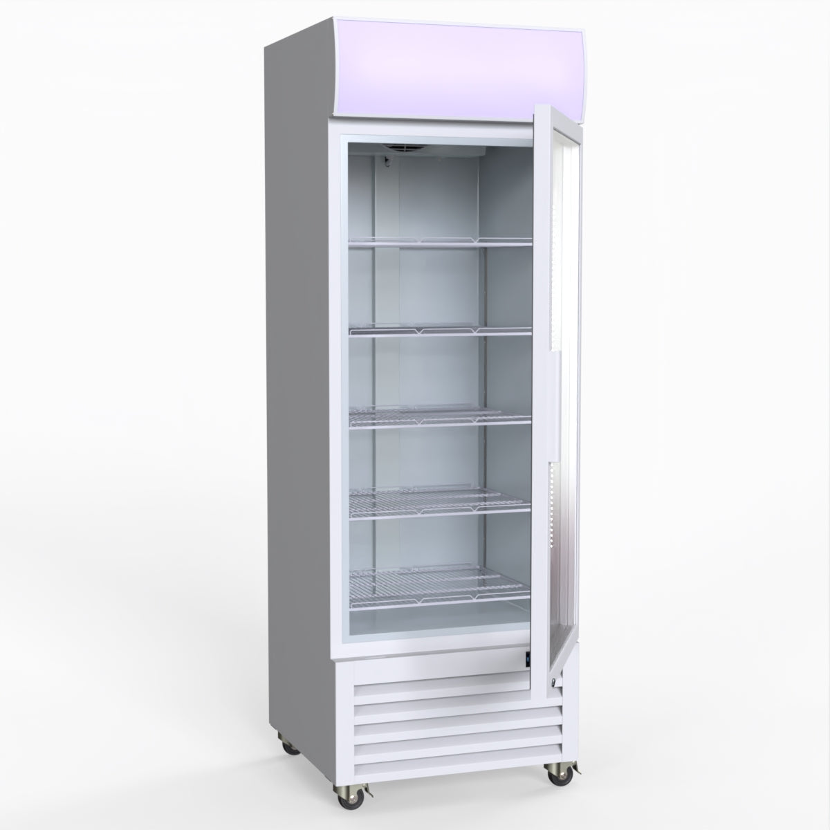 Thermaster 540L Single Glass Door Upright Drink Fridge White 10Amp