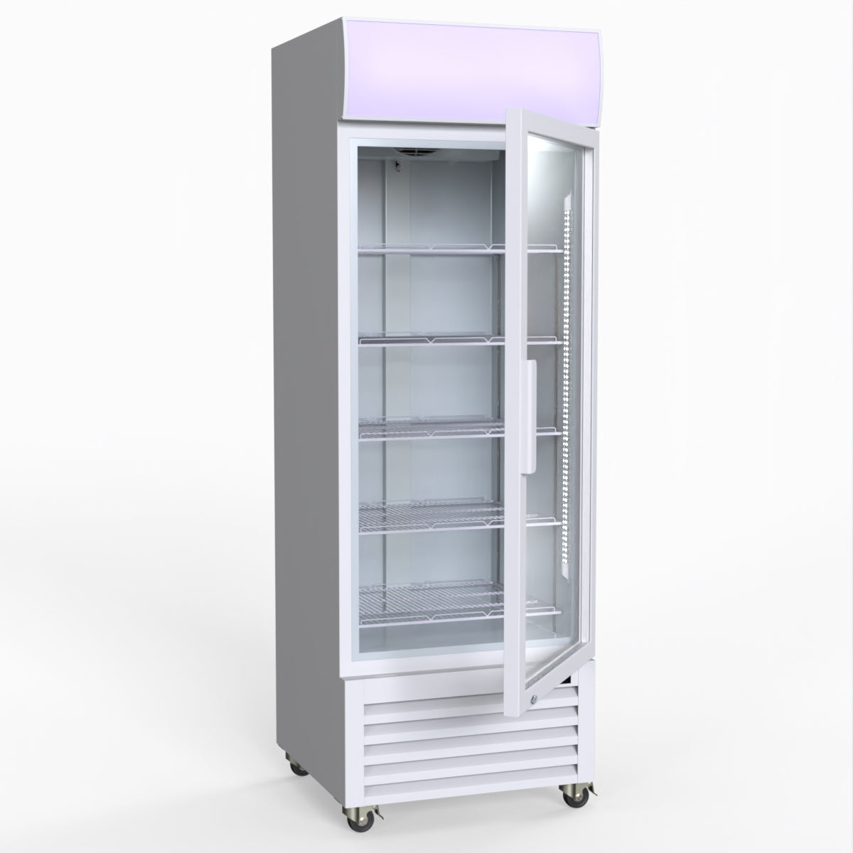 Thermaster 540L Single Glass Door Upright Drink Fridge White 10Amp