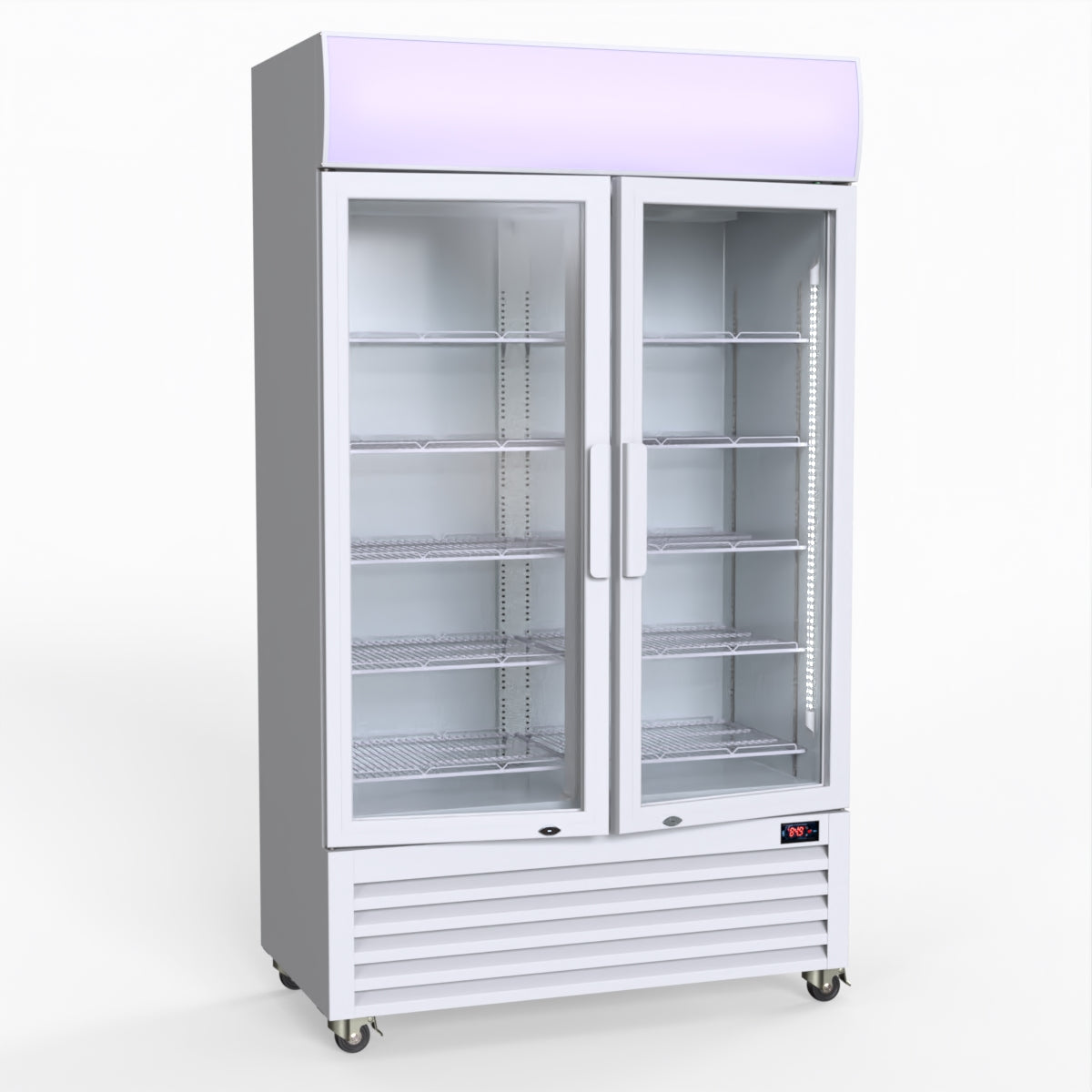 Thermaster 730L Medium Two Glass Door Upright Drink Fridge 112 X 61cm