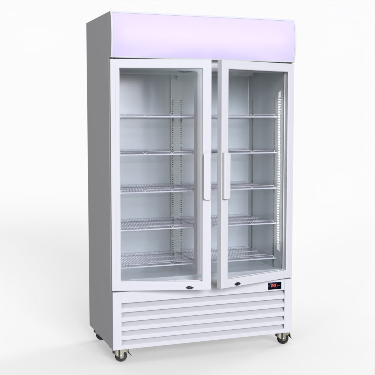 Thermaster 730L Medium Two Glass Door Upright Drink Fridge 112 X 61cm