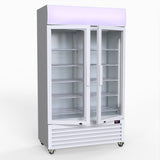 Thermaster 730L Medium Two Glass Door Upright Drink Fridge 112 X 61cm